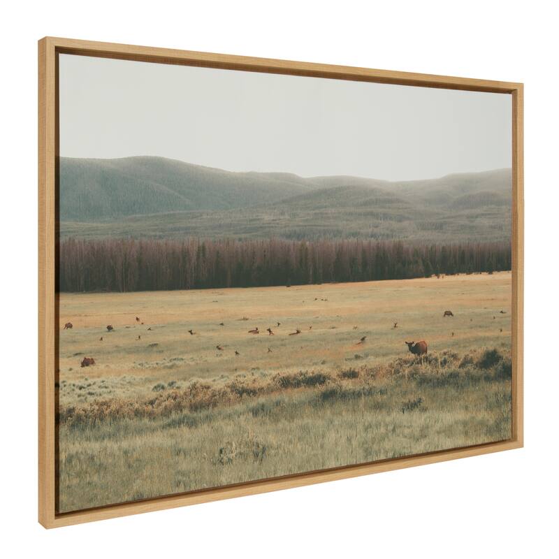 Kate and Laurel Sylvie AA On The Range Framed Canvas by Alicia Abla - 28x38 - Natural