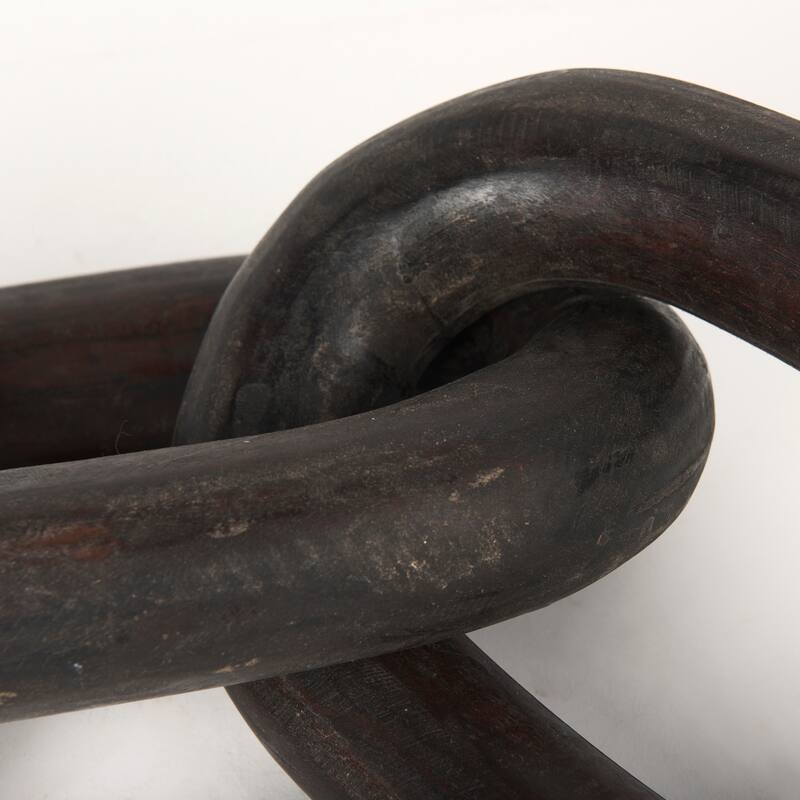 Tayla Large Black-Brown Wood Chain Link - 9.5L x 2.0W x 21.0H