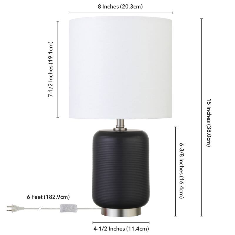Lambert 15" Tall Ceramic Table Lamp with Fabric Shade
