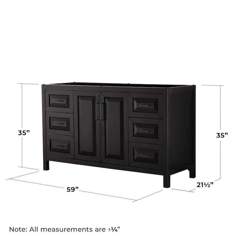 Wyndham Collection Daria 59" Single Free Standing Vanity Cabinet -