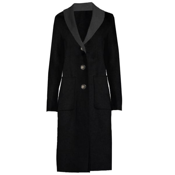 T Tahari Two Tone Double Face Long Coat. Opens flyout.