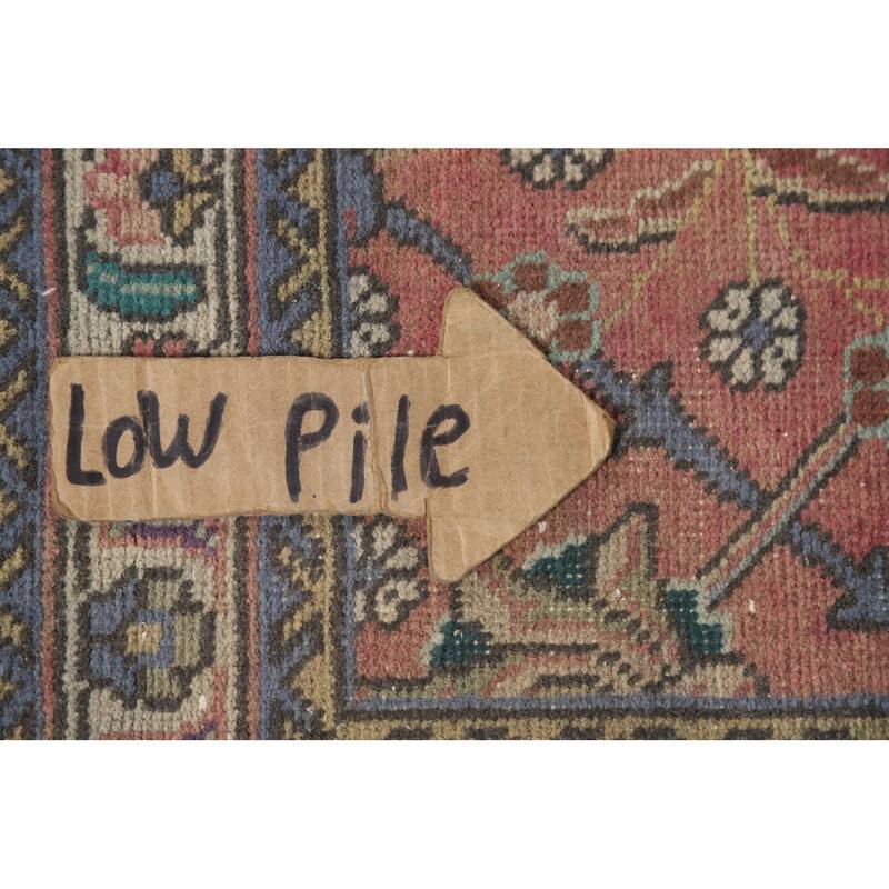 Hand Knotted Oriental 100% Wool Carpet Traditional All-Over Pink Tabriz Area Rug - 12' 8'' X 9' 8''