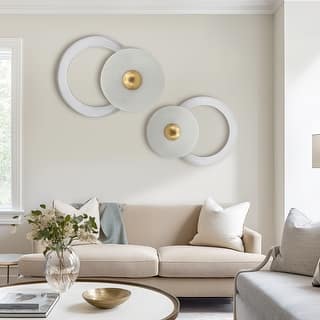 Sagebrook Home Vertigo Acrylic and Quartz Wall Hangings - Chic Modern Home Decor in 20" and 24" Sizes, Set of 2