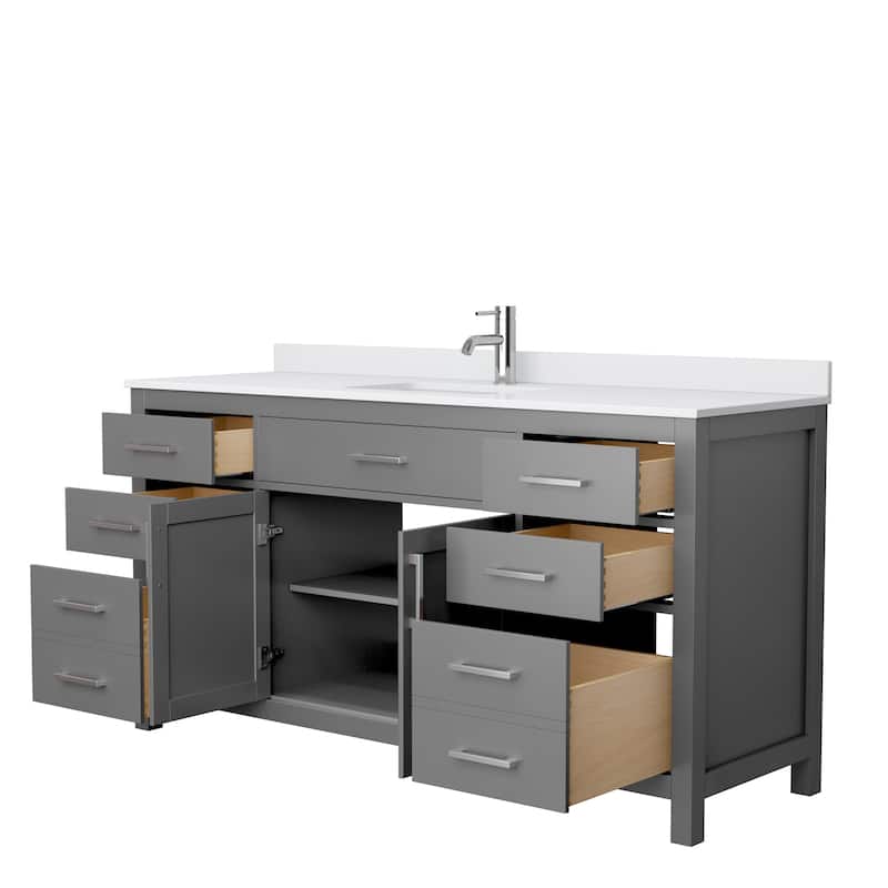 Beckett 66 Inch Single Vanity, Cultured Marble Top