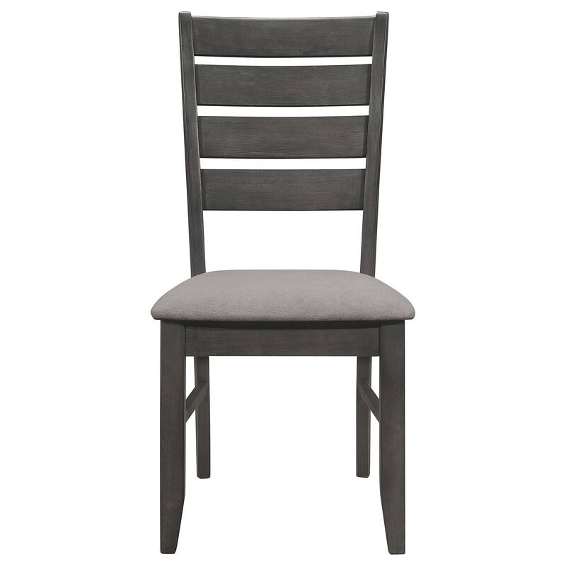 Lyla 19 Inch Side Chair, Set of 2, Ladderback Style, Rustic Gray Wood