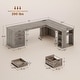 preview thumbnail 71 of 156, Farmhouse Executive L Shaped Desk Home Office Desk with Drawers and Storage Cabinet & Power Outlet
