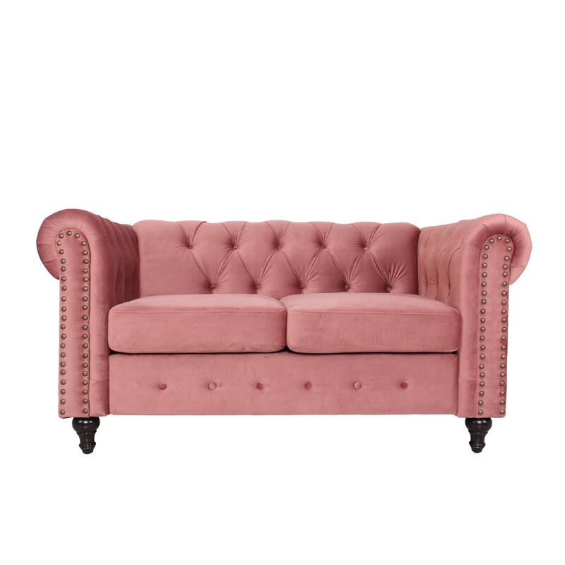 35"D x 61"W x 31"H Chesterfield Button-tufted Loveseat