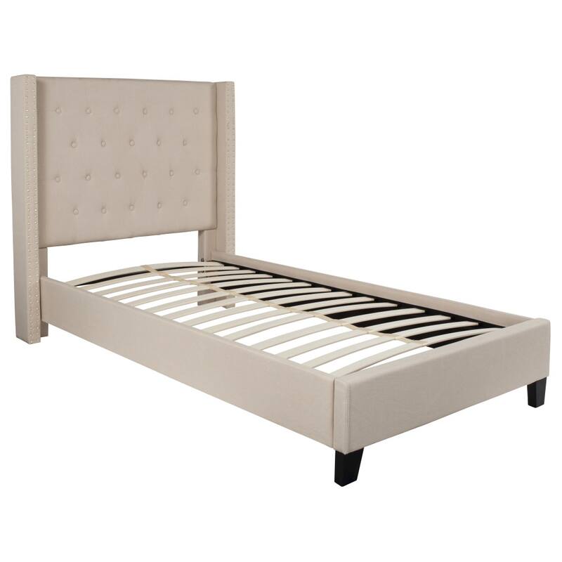 Tufted Upholstered Nailhead Trim Platform Bed