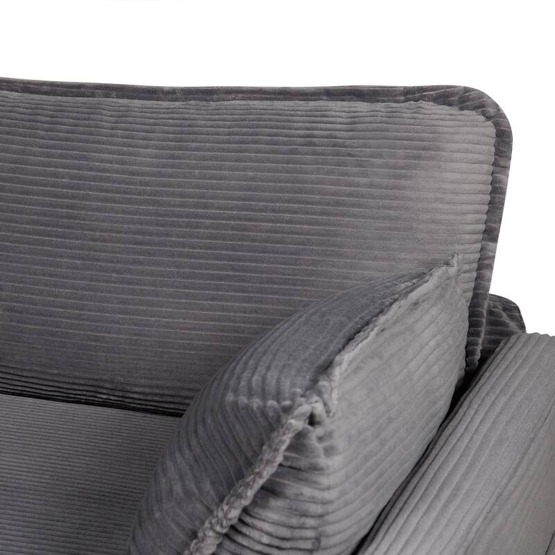 2-in-1 Convertible Corduroy Sofa Bed 51" Small Sofa, 2-Seater Loveseat Sleeper Couch with Side Storage