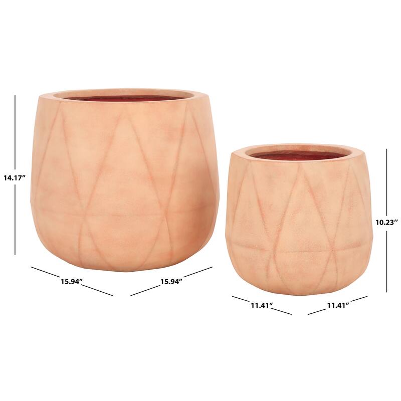 SAFAVIEH Outdoor Living Kane Planter Pot [SET of 2] - 16Wx16Dx14 - Terracotta