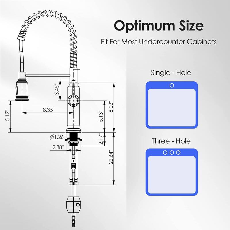 Single Handle 3 Function Modes Brushed Nickel Kitchen Sink Faucet with Pull Down Sprayer Kitchen Faucet with Deck Plate
