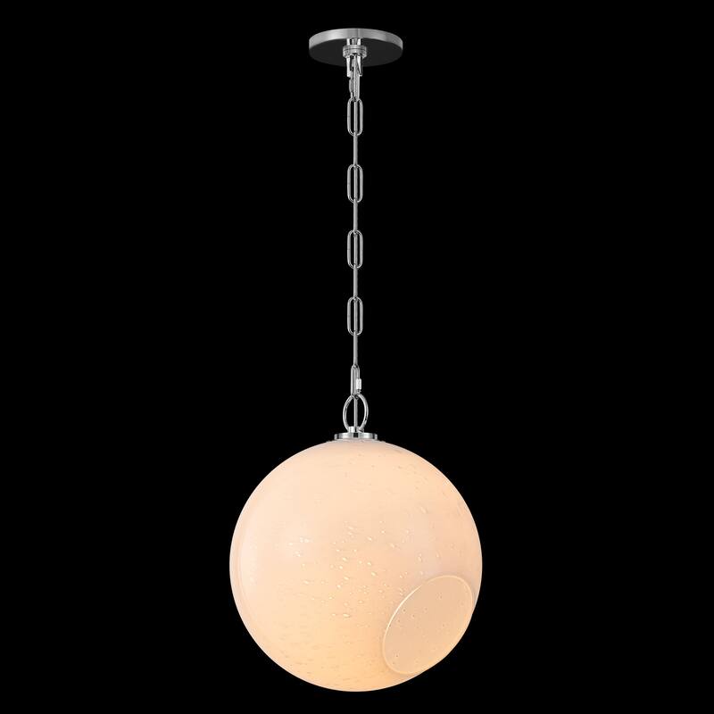 Modern White Bubble Glass Globe Pendant Light with Side Opening