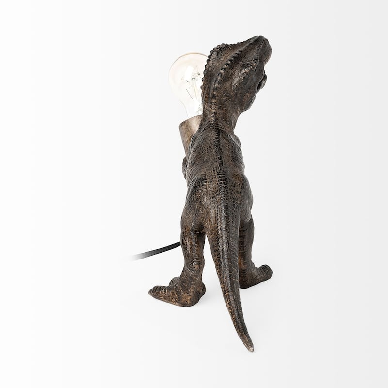 Raptor Dark Grey Resin Tyrannosaurus Rex Statue Table Lamp
