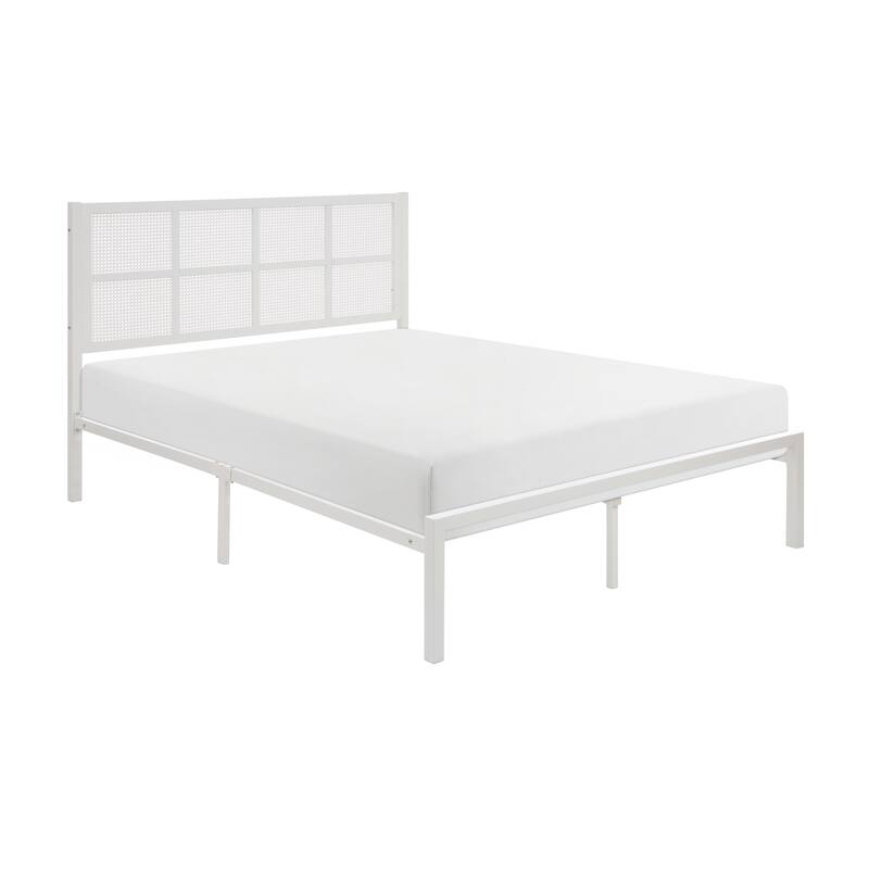 Louise Platform Bed, Queen - White