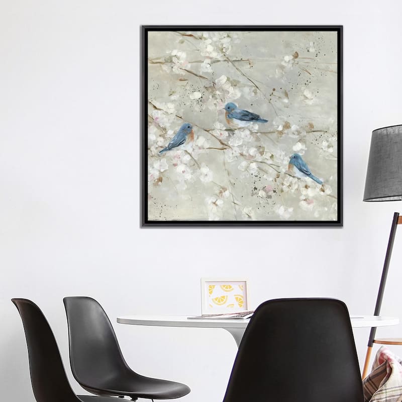 iCanvas "Blue Bird Melody II" by Sally Swatland Framed