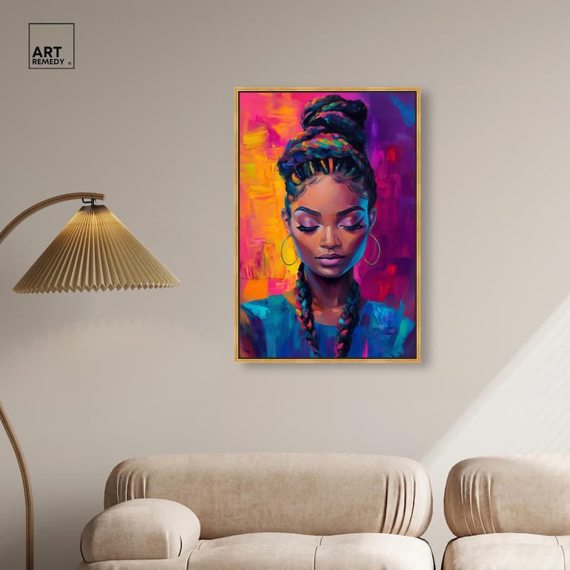 Bold Colorful Braids Canvas by Art Remedy