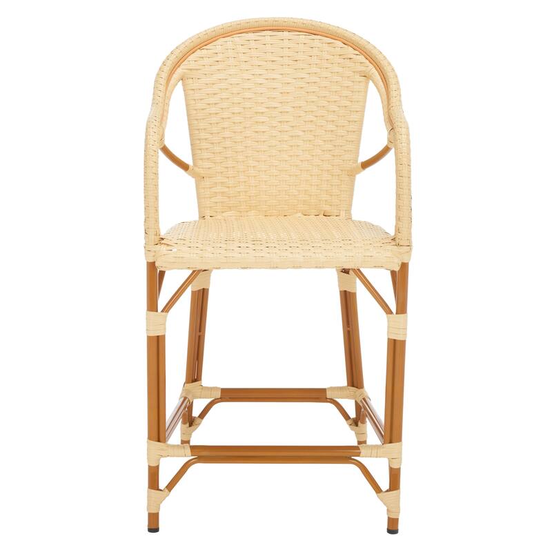SAFAVIEH Charlize Outdoor Bistro 26-inch Counter Stool with Arms - 23Wx26Dx43H
