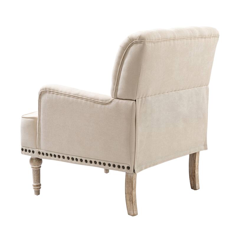 Geltrude Traditional Upholstered Accent Chair with Button Tufted Back Set of 2 by HULALA HOME