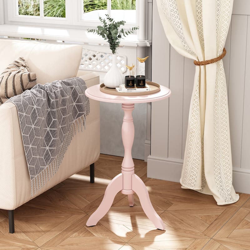 Wooden Side Table - Pink