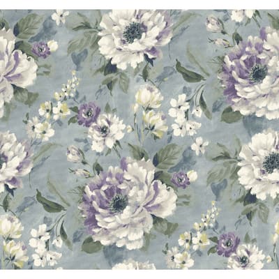 Seabrook Designs Lattimore Floral Unpasted Wallpaper