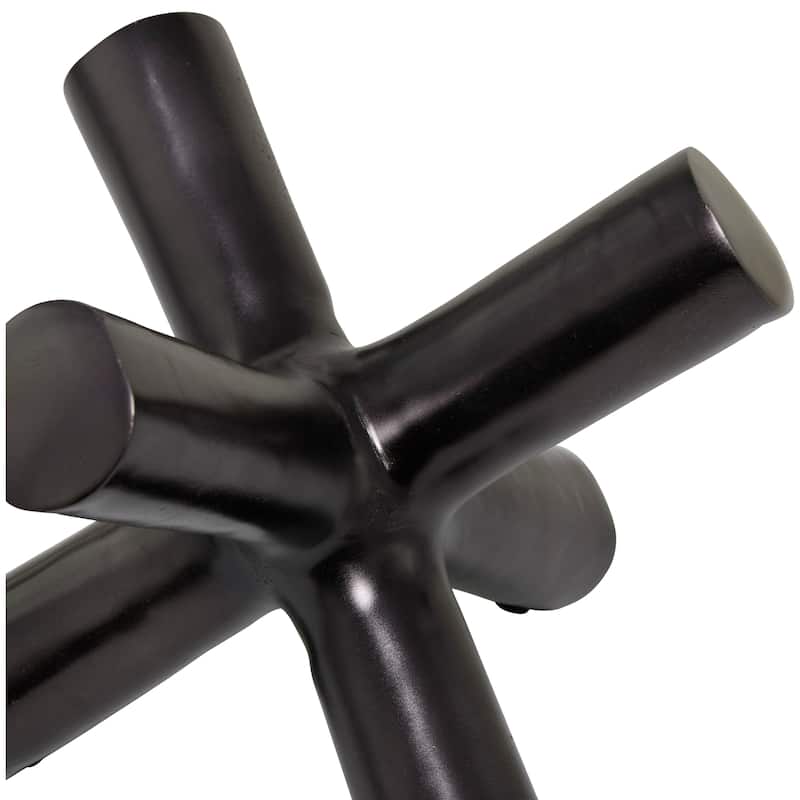 Sleek Aluminum Metal Jack Abstract Sculpture - Gold, Silver, Black