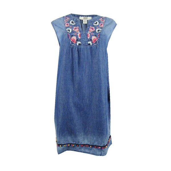 chambray shift dress