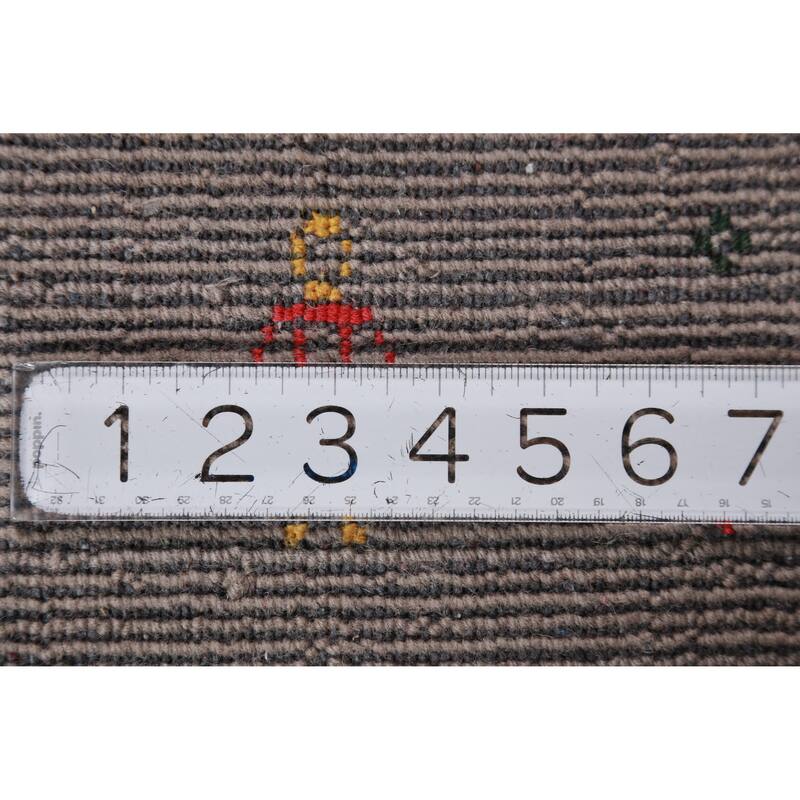 Light Brown Tribal Gabbeh Indian Area Rug Handmade Wool Carpet - 7'11" x 11'7"