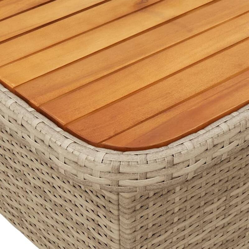 vidaXL Garden Table Beige and Brown - 43.3 x 43.3 x 28.0 in