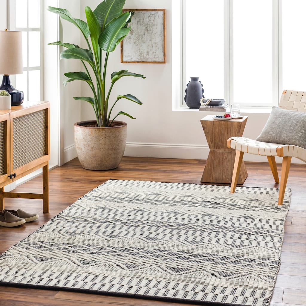 Gariane Handmade Striped Wool Blend Area Rug