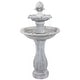preview thumbnail 13 of 33, 2-Tier Arcade Solar with Battery Fountain with LED - Color Options White