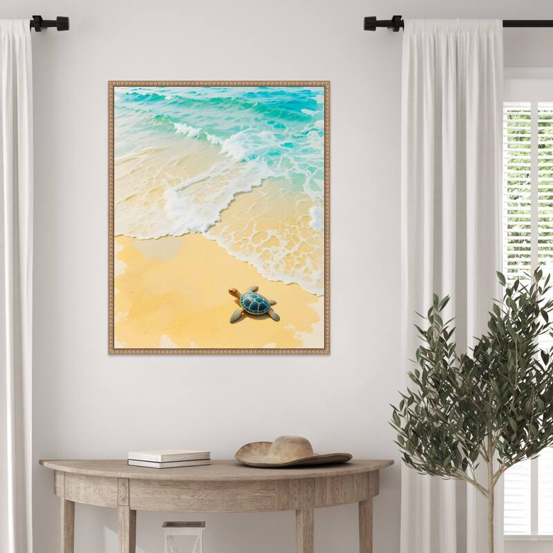 Turtling by Kintsugi99 Framed Canvas Wall Art Print