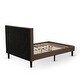 preview thumbnail 37 of 42, 2 Piece Bed Set -Bed with Brown Linen Fabric Button Tufted Headboard - 1 Night Stand (Bed Size Options)