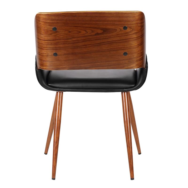 Brown/Black Faux Leather Upholstered Wood Frame Dining Chair, Sturdy Dining Chair for Dining Rooms - 23.5