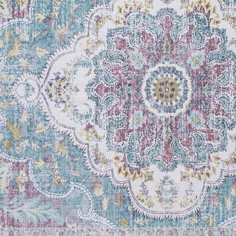 HomeRoots Medallion Traditional Rectangle Area Rug