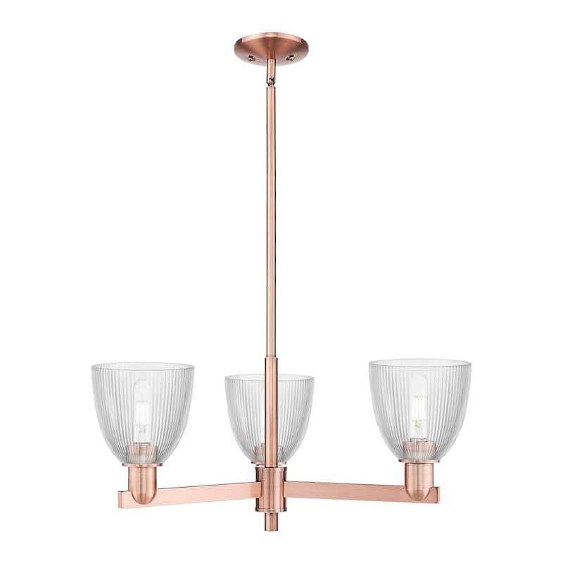 Innovations Lighting Endless Possibilities Arcadia - Castile - 3 Light 28" Stem Hung Chandelier - Clear/Antique Copper