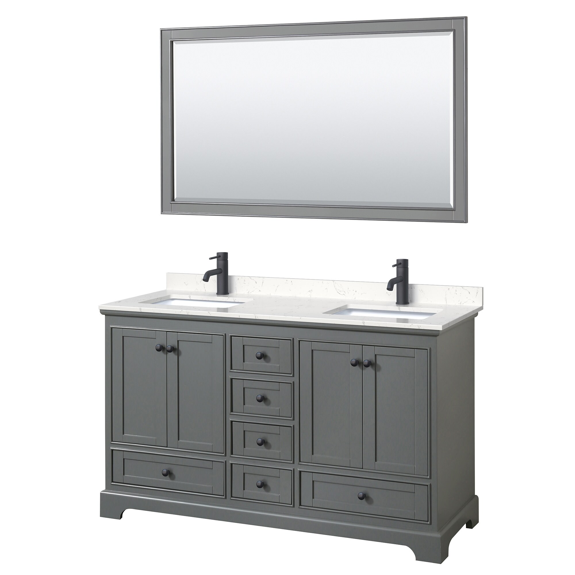 Wyndham Collection Deborah 60" Free Standing Double Basin Vanity Set