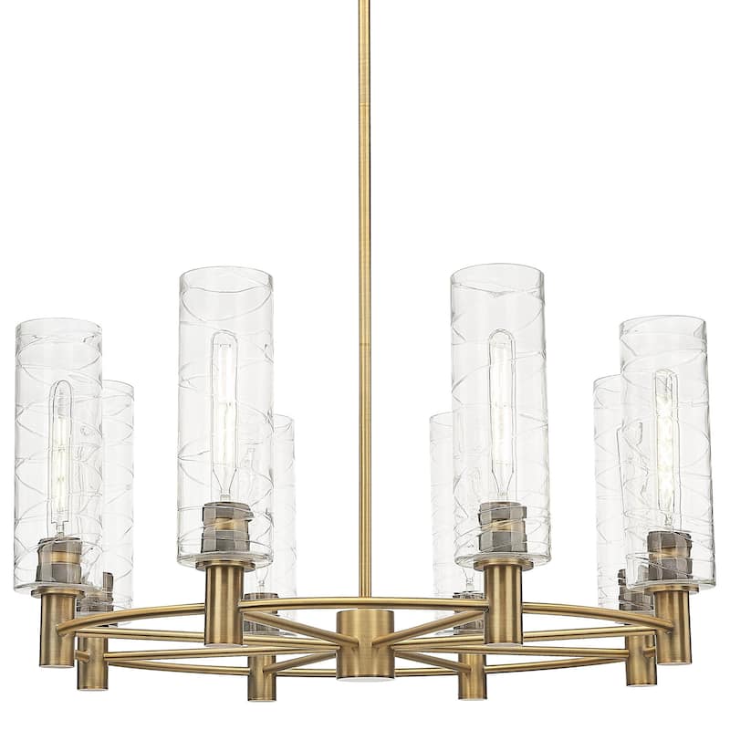 Innovations Lighting 434-8CR-15-32 Crown Point Chandelier Crown Point - Brushed Brass / Deco Swirl