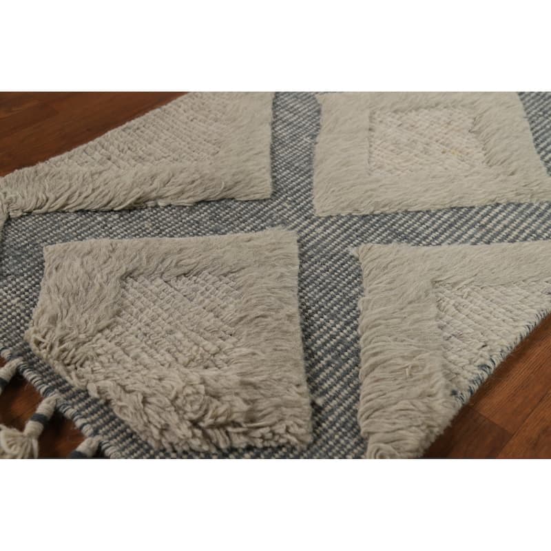 Plush Moroccan Oriental Accent Rug Handmade Wool Carpet - 2'0"x 3'0"