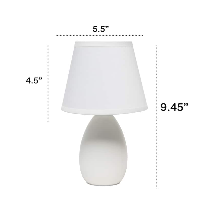 9.45" Petite Oblong Lamp 2 Pack Set w Matching Fabric Shade