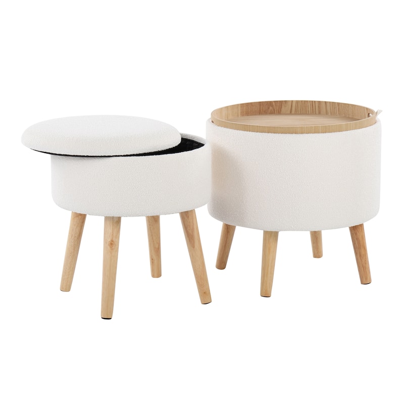 Carson Carrington Astrid Storage Ottoman with Matching Stool