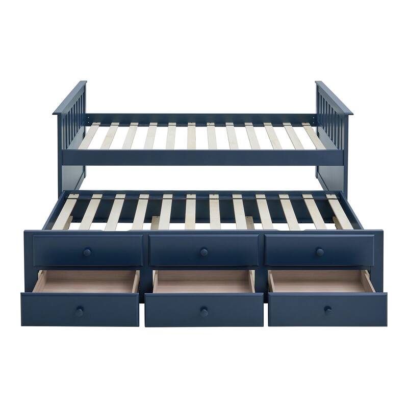 Furniture of America Zorina Twin Captain Bed with Trundle and Three Drawers
