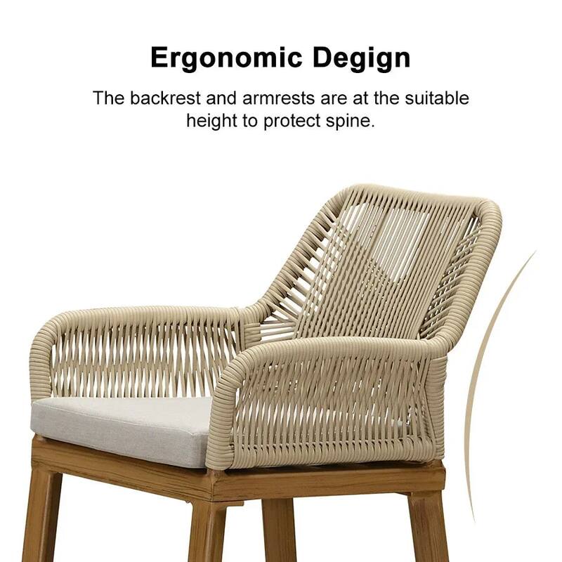 PURPLE LEAF 2 Set of Modern Bar Stool with Backrest and Arm,Upholstered Chair and Aluminum Legs