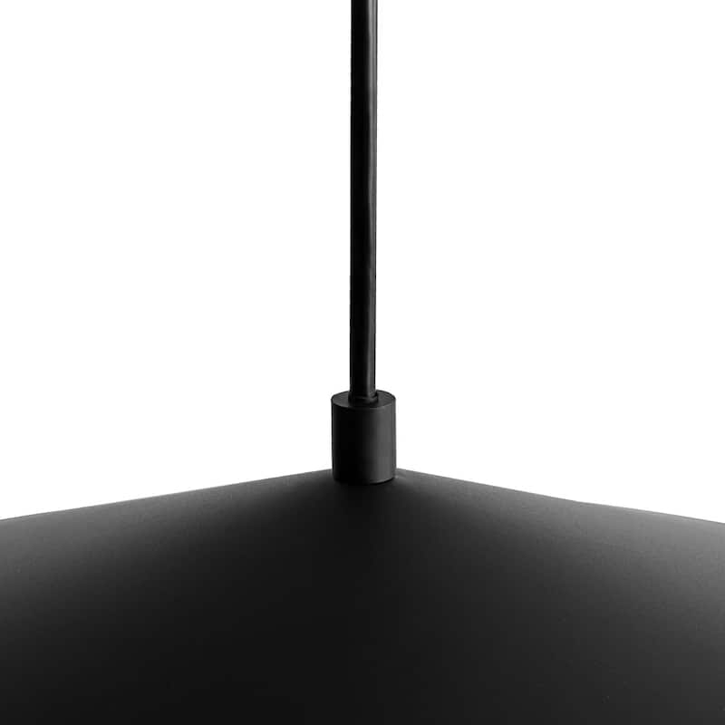 Black Gold 1-light Minimalist Metal Oversized Shallow Cone Pendant
