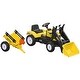 preview thumbnail 10 of 8, Pedal-Powered Construction Digger Toy with Trailer & Durable Design for Kids - Yellow