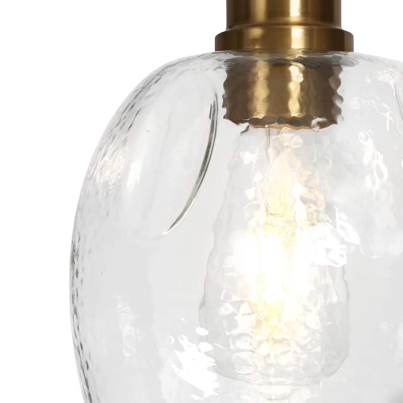 Elisie Mid-Century Modern 5-Lights Linear Chandelier Globe Glass Pendant Light Kitchen Island - 28.5" W x 69" H x 4.5" W