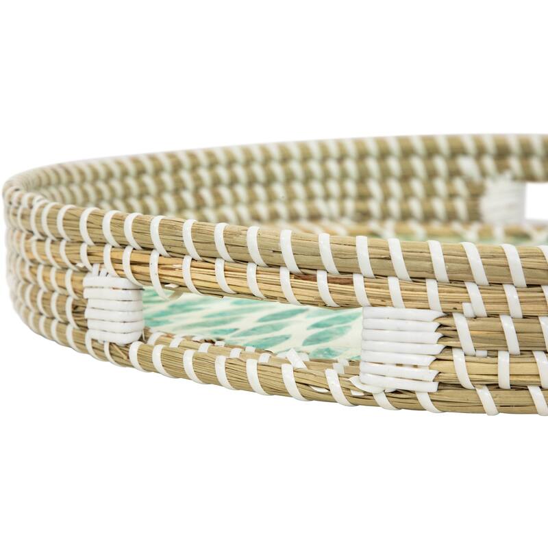Seagrass and Capiz Display Trays - 15.75" - Set of 3