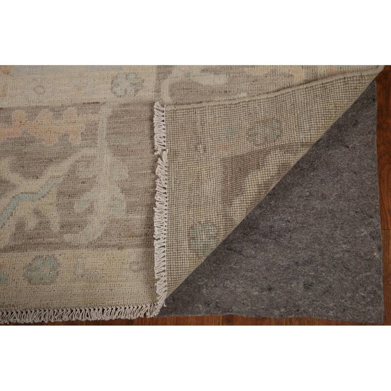 Vegetable Dye Oushak Turkish Area Rug Hand-knotted Wool Carpet - 8'4"x 9'11"