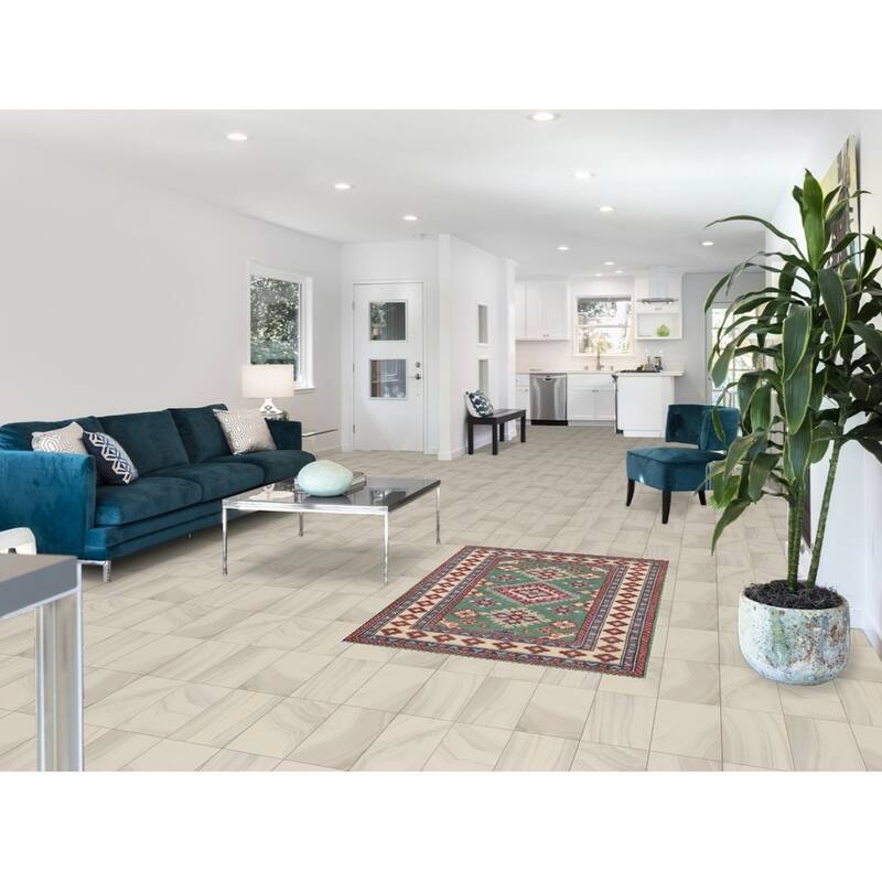 Green Geometric Kazak Foyer Rug Hand-Knotted Wool Carpet - 3'3" x 4'10"