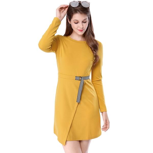 Shop Unique Bargains Women S Striped Belt Decor Casual Business
