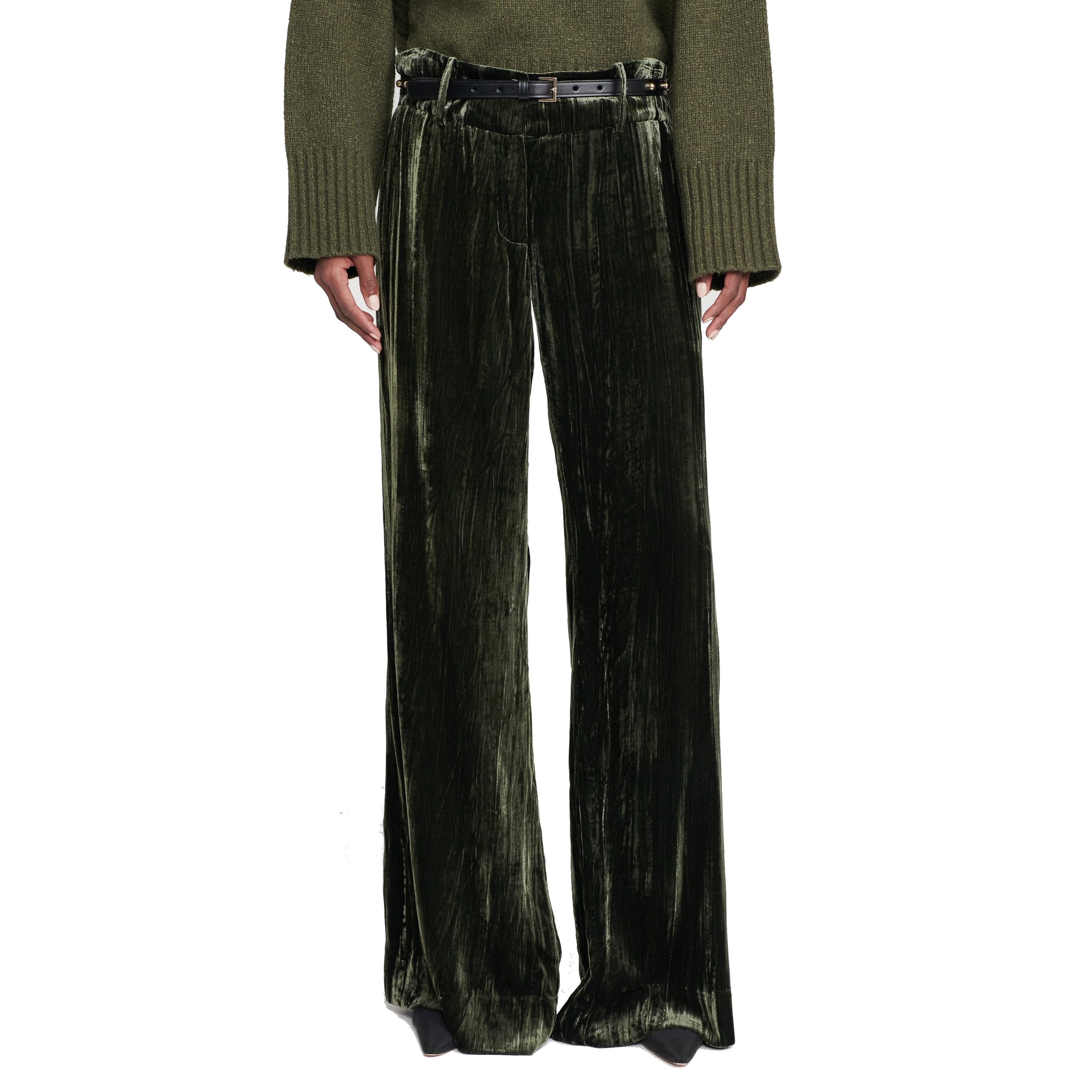 velvet stretch trousers